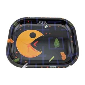 Smoke Arsenal Premium Metal Rolling Tray Pacman‎ Game Brand New